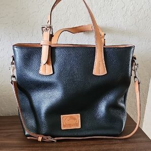 Dooney & Bourke Black and Tan Leather Tote